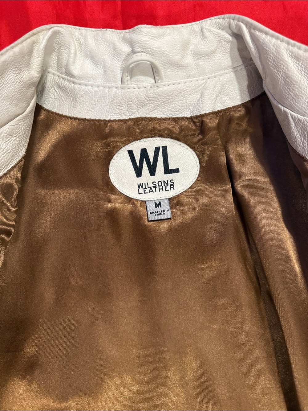 WOW POSHMARK - Authentic Wilson’s Leather White Specialty Leather Bomber Jacket - Picture 4 of 15